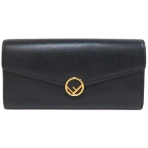 Fendi Black Leather Continental Wallet